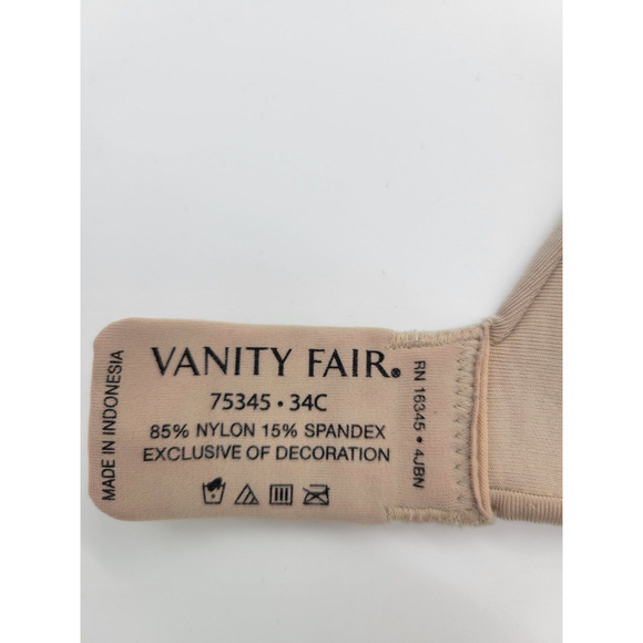 Vanity Fair Beauty Back Smoothing Beige Full Coverage Underwire Bra Size 34C - Picture 3 of 5